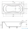 Besco Aria Plus 150x70cm wanna prostokątna z uchwytami + obudowa + syfon #WAA-150-PU/#OAA-150-PA/19975